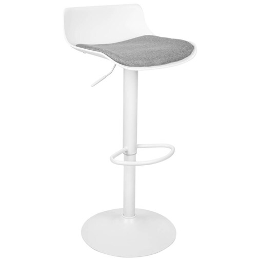 Obrotowe krzesełko hoker Snap Bar Tap z oparciem białe