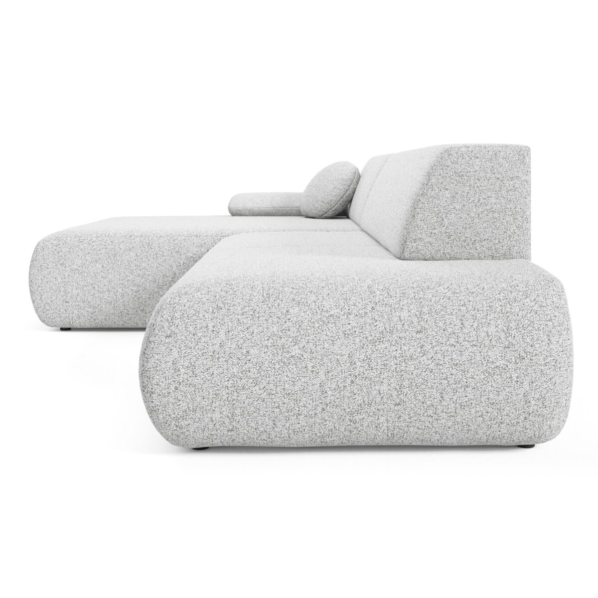 Narożnik rozkładany PENTI z pojemnikiem na pościel, lewy, jasno-szary