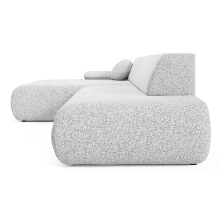 Narożnik rozkładany PENTI z pojemnikiem na pościel, lewy, jasno-szary