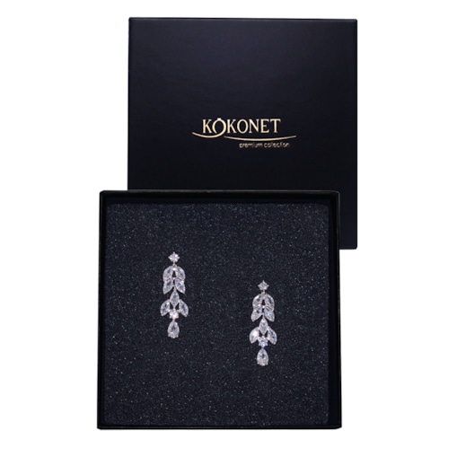 Kolczyki sztyfty eleganckie lekkie wiszące delikatne pudełko JAKOŚĆ srebro