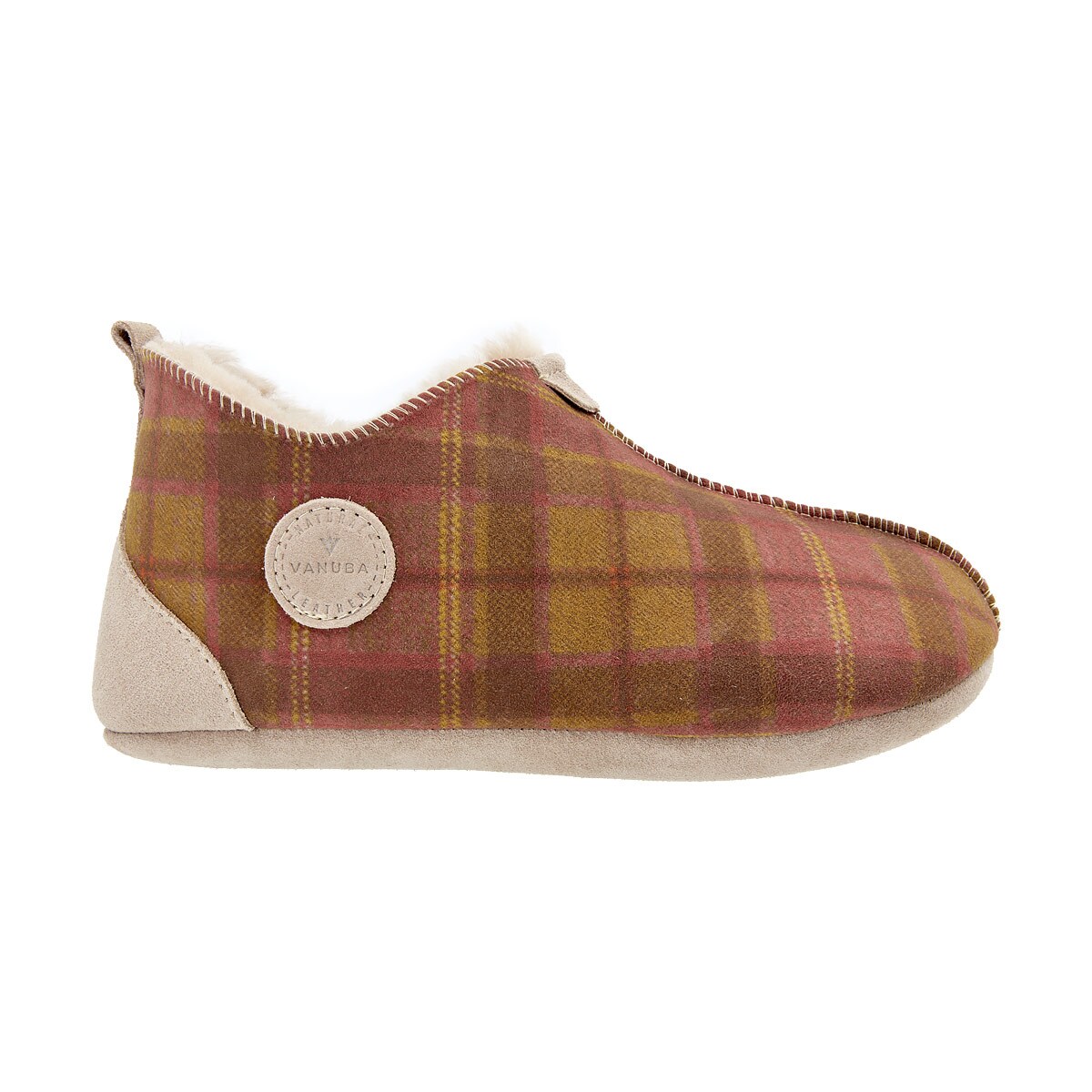 Kapcie damskie OXFORD Tartan czerwone 40