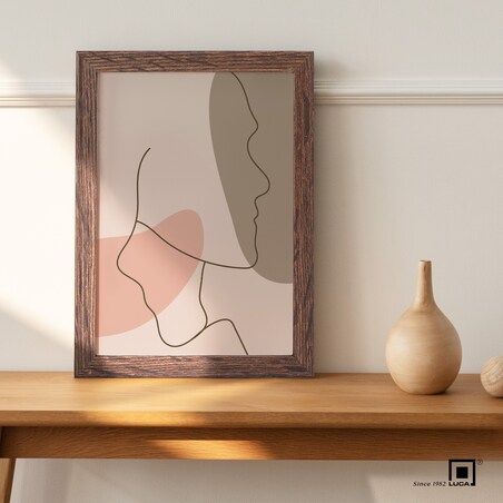 Ramka na zdjęcia 13x18 cm brązowa ciemna rama MDF z plexi do postawienia powieszenia klasyczna ramka