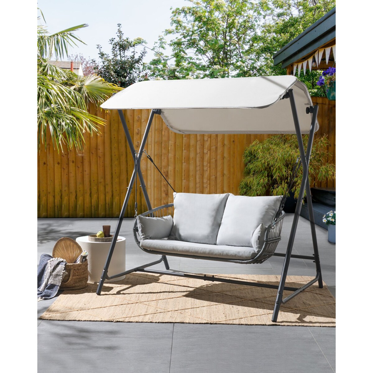 Huśtawka ogrodowa FIASTRA Metal Jasnoszary