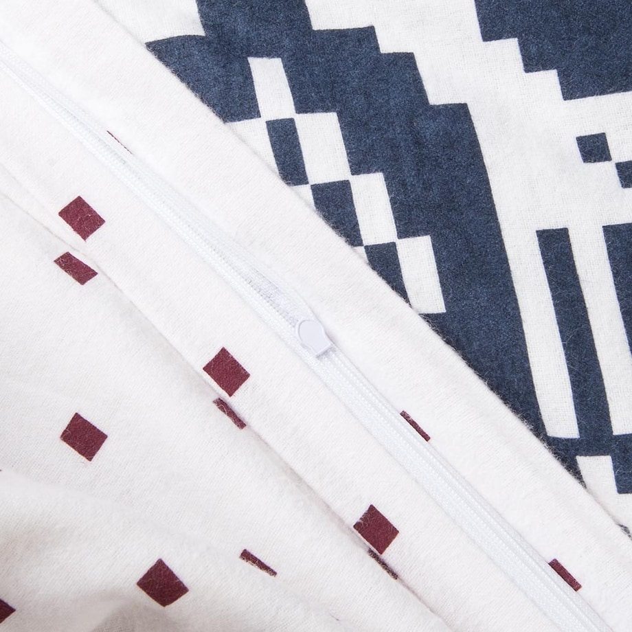 Pościel flanelowa 160x200 Arvena bordowa w renifery i kratkę, Flanelove