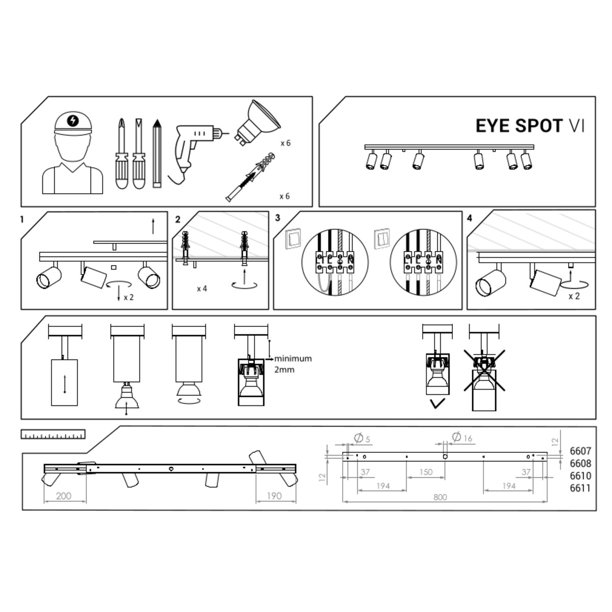 Lampa reflektorek/ spot 6611 EYE SPOT Czarny Nowodvorski