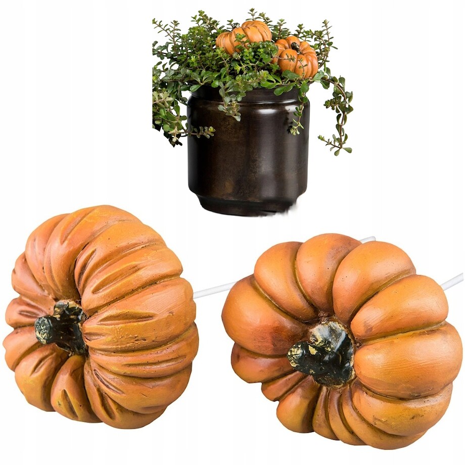 OZDOBA DEKORACJA DO DONICZKI DYNIA POMARAŃCZOWA NA JESIEŃ HALLOWEEN 2 SZT.