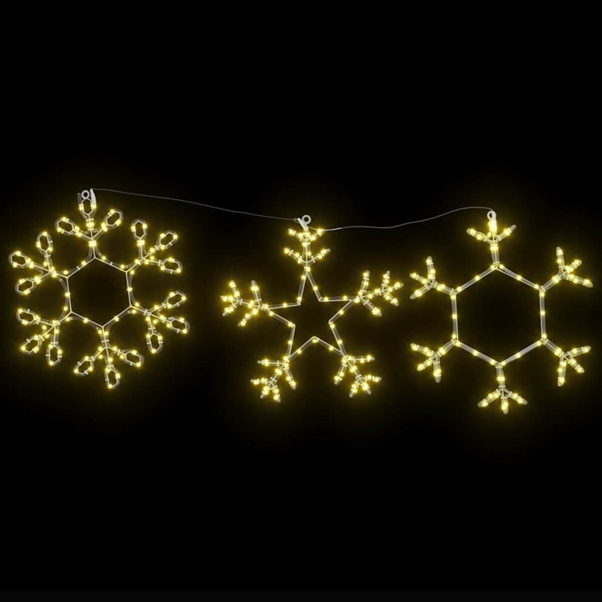 vidaXL Śnieżynka na Boże Narodzenie Ciepła biel 45 x 38 cm PVC