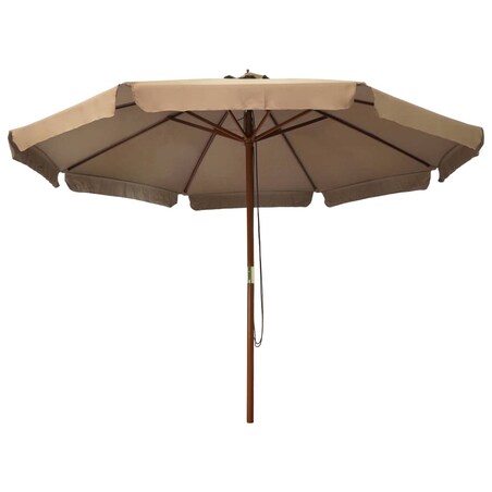 vidaXL Parasol ogrodowy na drewnianym słupku, 330 cm, taupe
