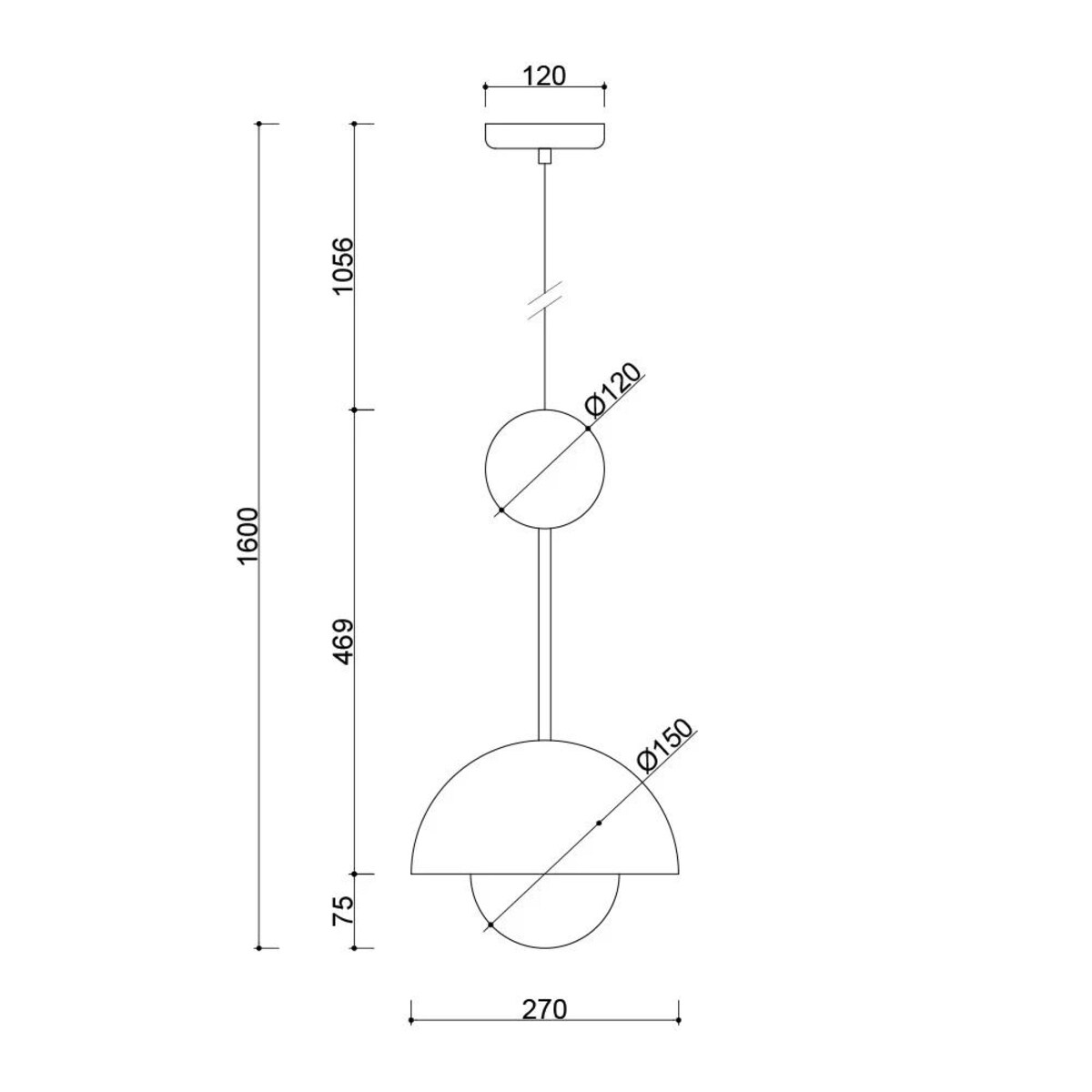 KELLO A biała sufitowa lampa wisząca