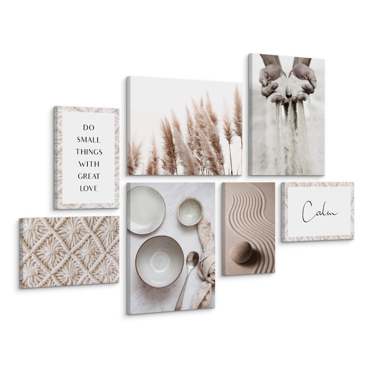 Zestaw Obrazów Styl BOHO Plaża Rośliny 110x80cm