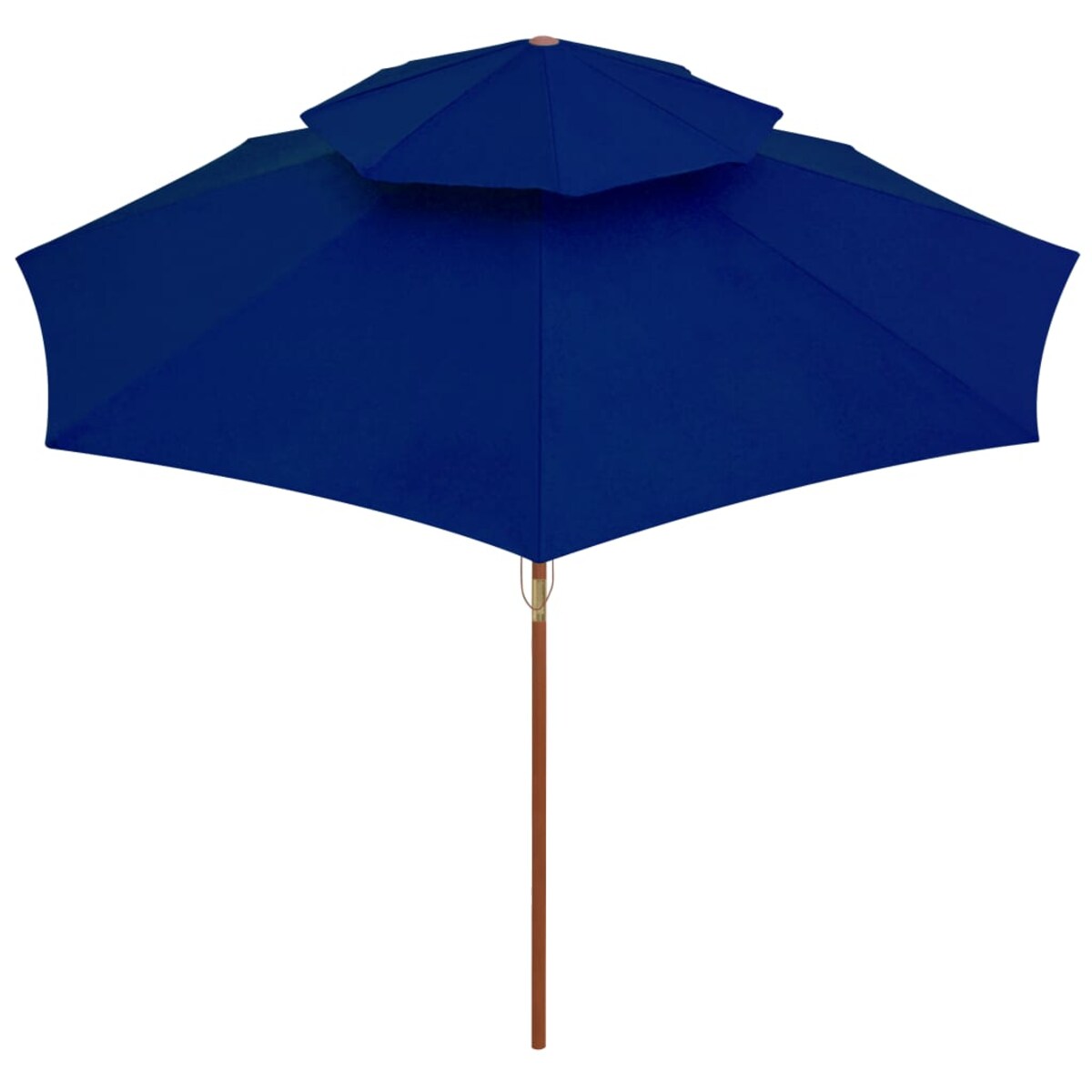 vidaXL Parasol ogrodowy z dwupoziomową czaszą, niebieski, 270 cm