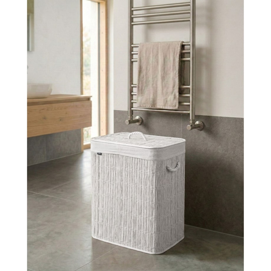 Kosz na pranie z pokrywą ARRAIAS Biały 100 L