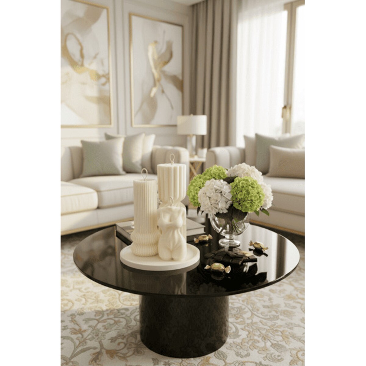 Zestaw świec sojowych „Ana” z dekoracyjną tacą – stylowy prezent dla kobiet + torba prezentowa w zestawie