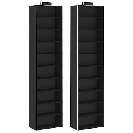 vidaXL Wiszące organizery do szafy, 2 szt., 10 półek, tkanina