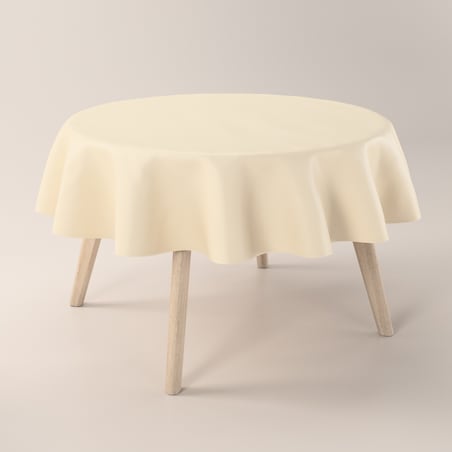 Obrus okrągły 100 x 100 cm perłowy krem z połyskiem