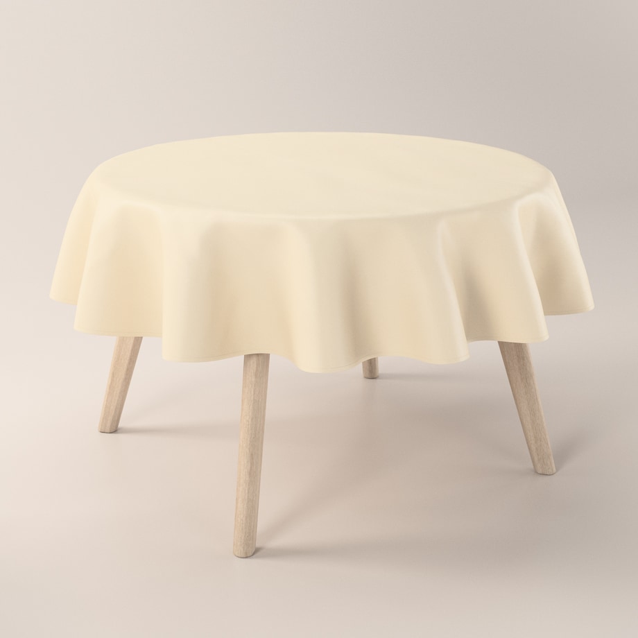 Obrus okrągły 100 x 100 cm perłowy krem z połyskiem