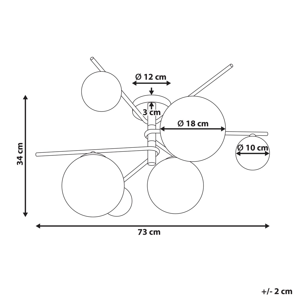 Lampa sufitowa ISAR Metal Złoty