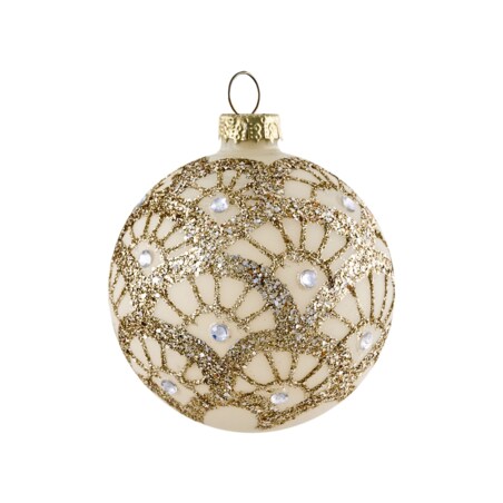 Zestaw 70 bombek FLICKER Szkło Złoty