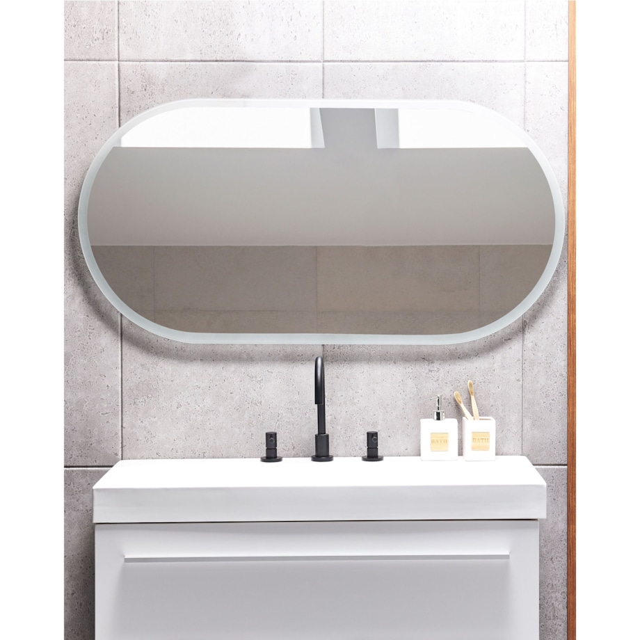 Lustro ścienne LED 120 x 60 cm srebrne CHATEAUROUX