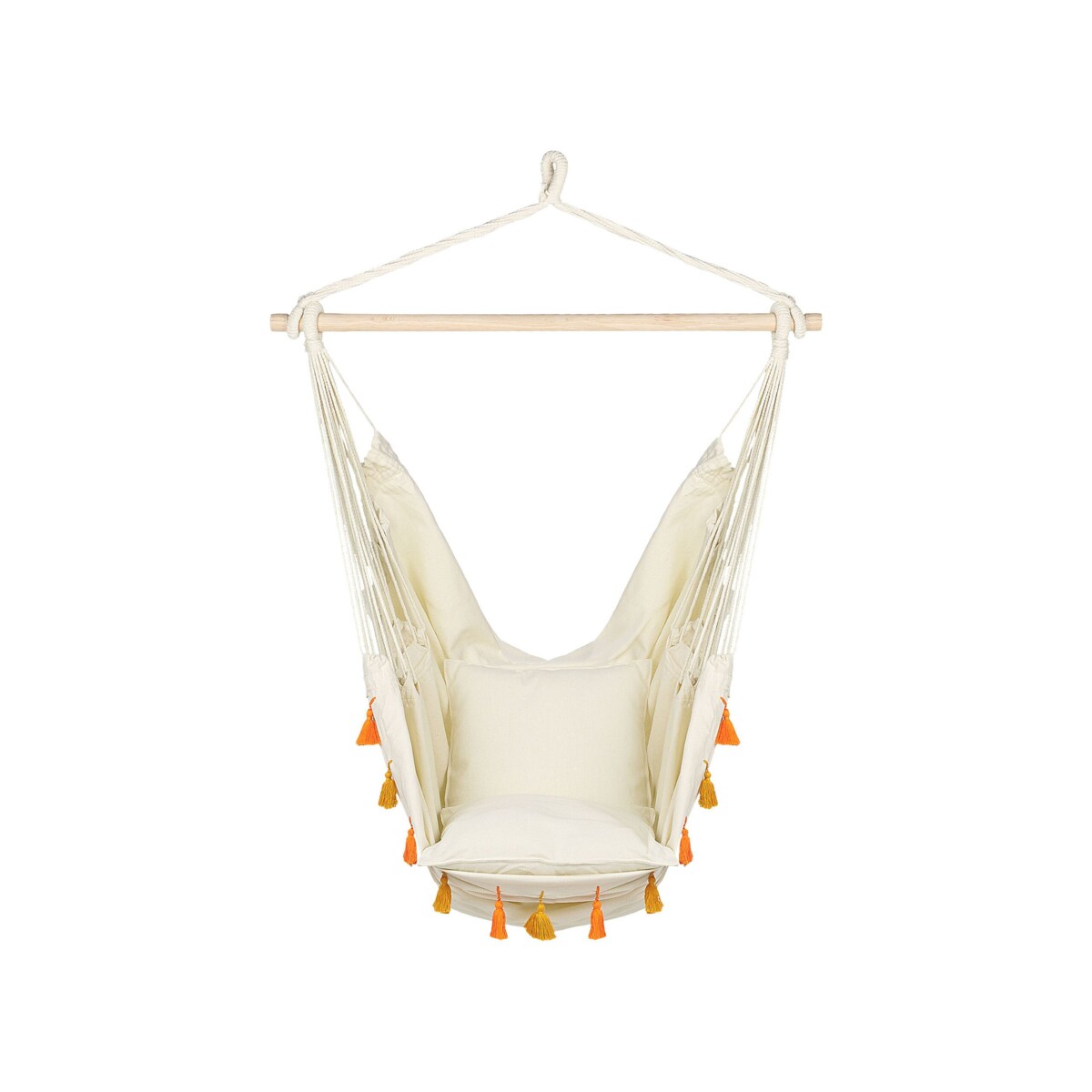 Fotel wiszący krzesło brazylijskie bawełniane beżowe VARENA