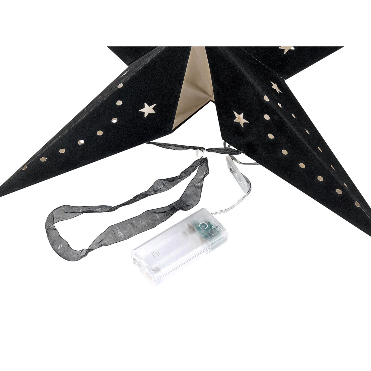 Zestaw 2 wiszących gwiazd welurowych LED 45 cm czarny MOTTI