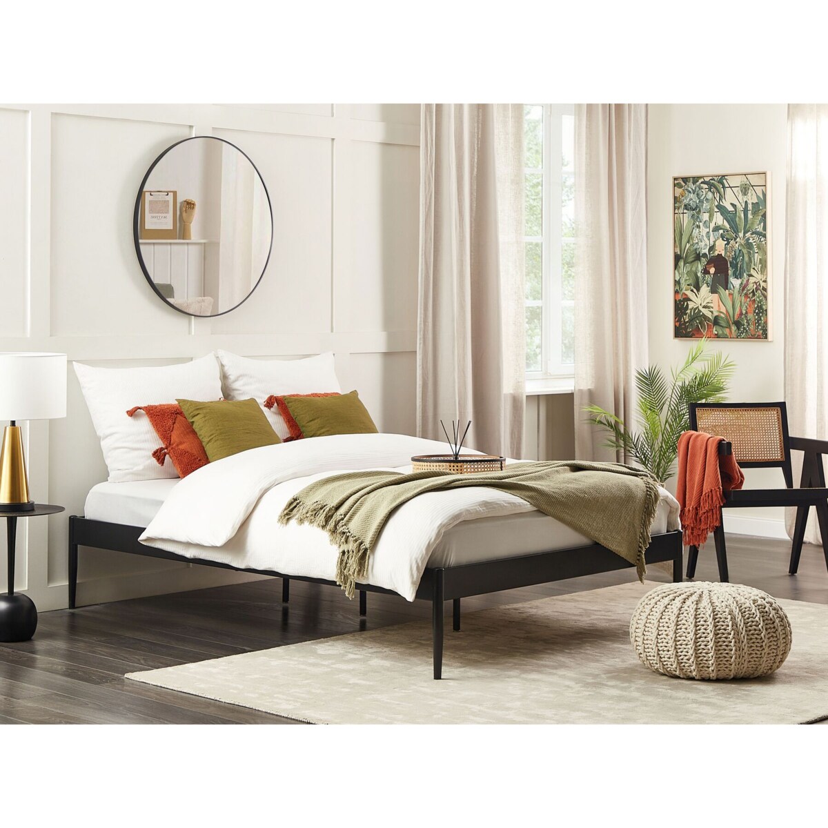 Łóżko metalowe 140 x 200 cm czarne VAURS