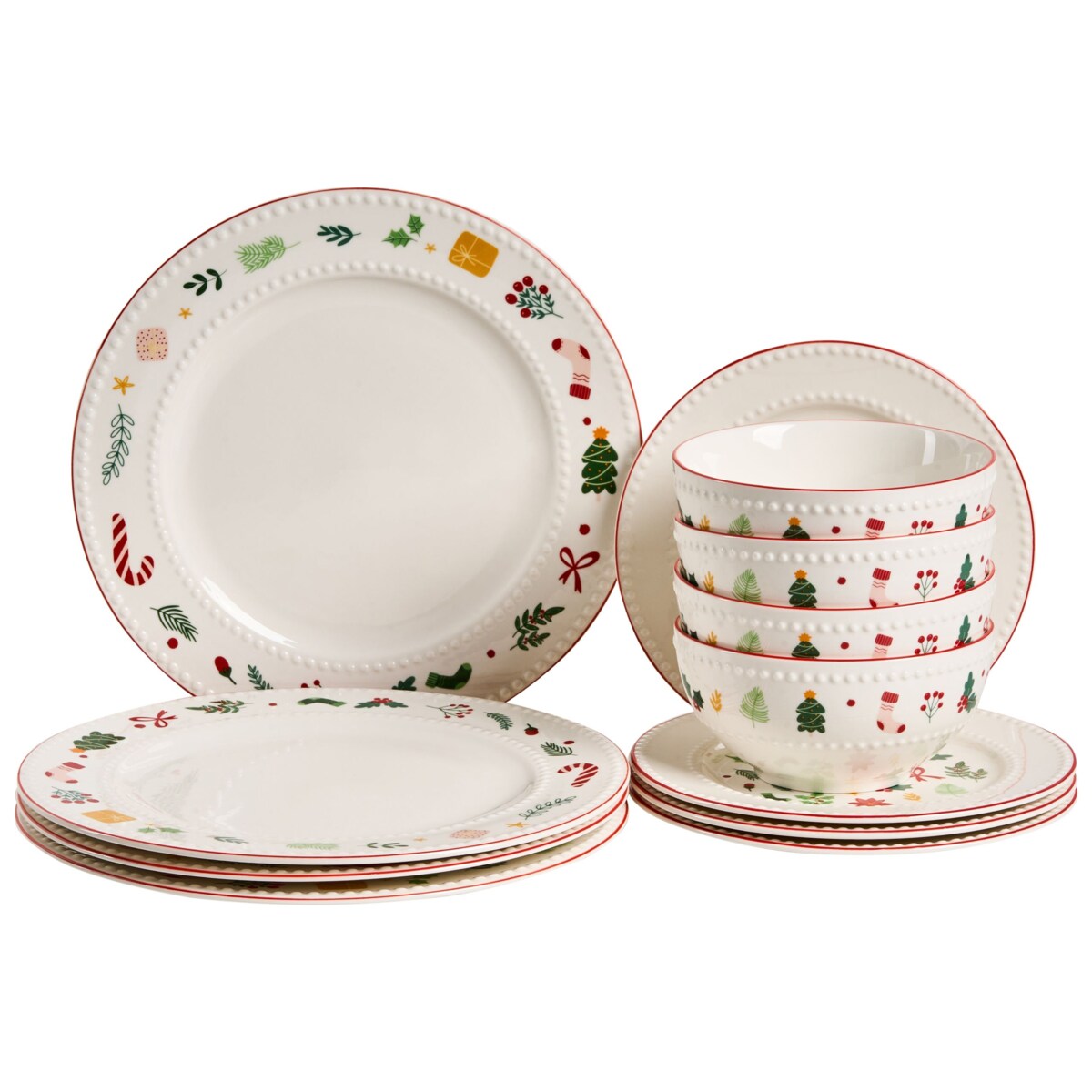 Zastawa stołowa 12-częściowa SAFFRON Porcelana Biały