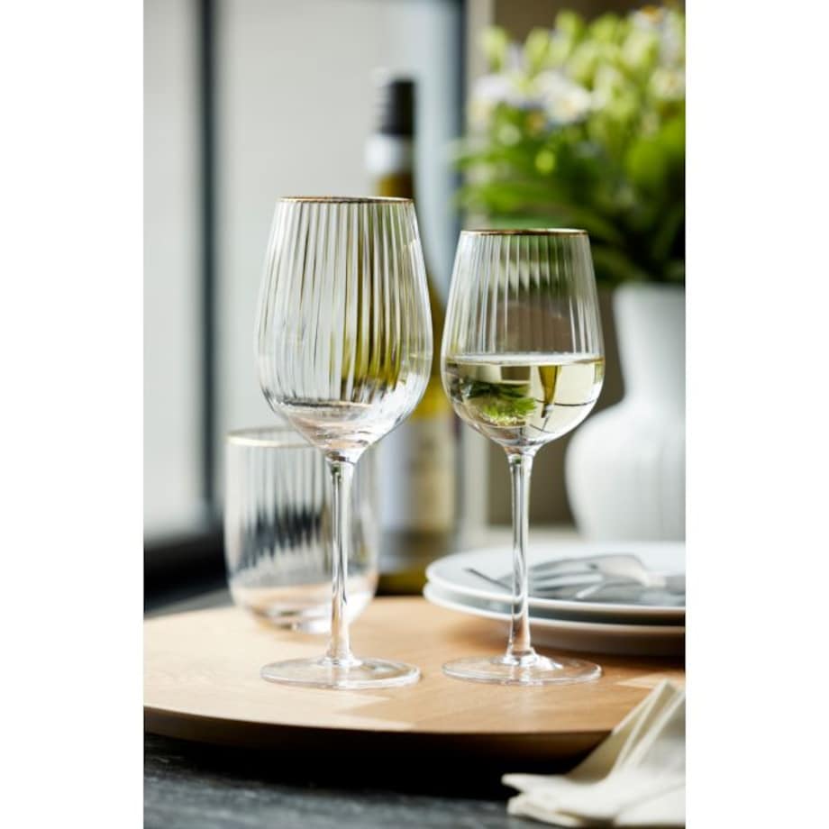 Kieliszki do białego wina Palermo 300 ml 4 sztuki złote 27578