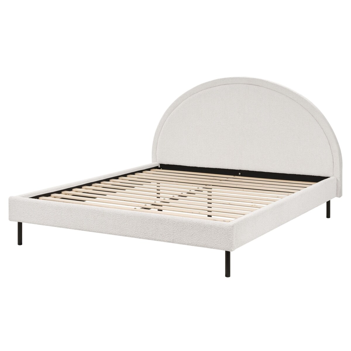 Łóżko boucle 160 x 200 cm białe MARGUT