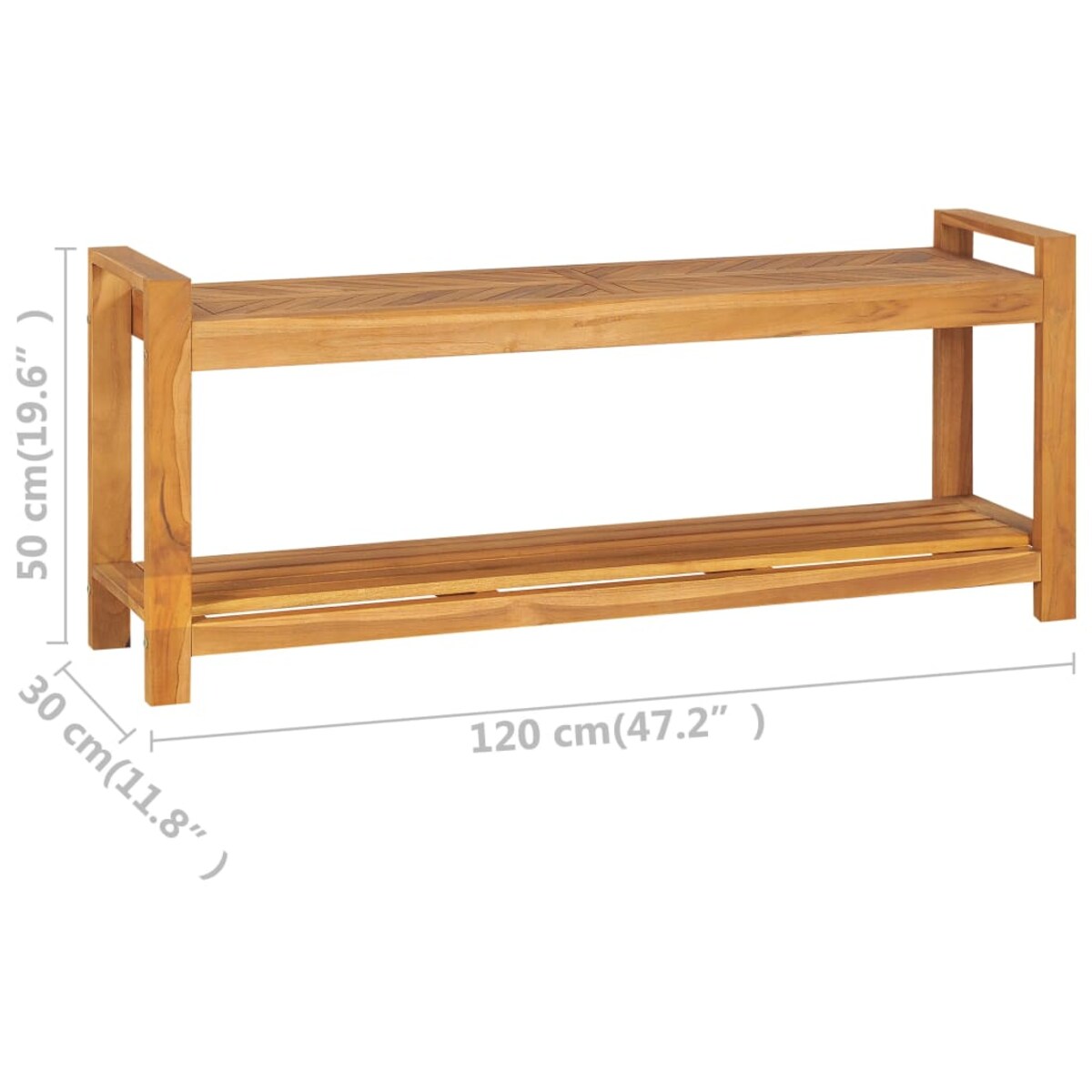 vidaXL Ławka, 120 cm, lite drewno tekowe