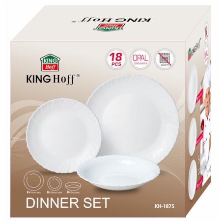 Zastawa stołowa Serwis Komplet talerzy 18 elementów na 6 osób KINGHOFF