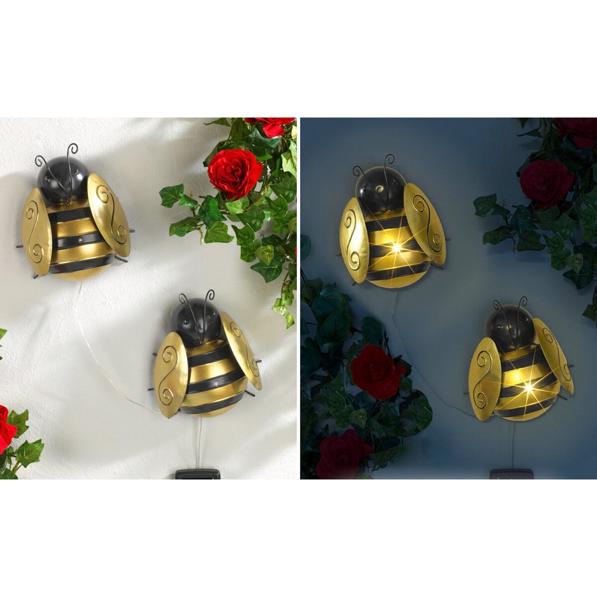 Lampki solarne pszczoły LED, dekoracja ogrodowa, zestaw 2 szt