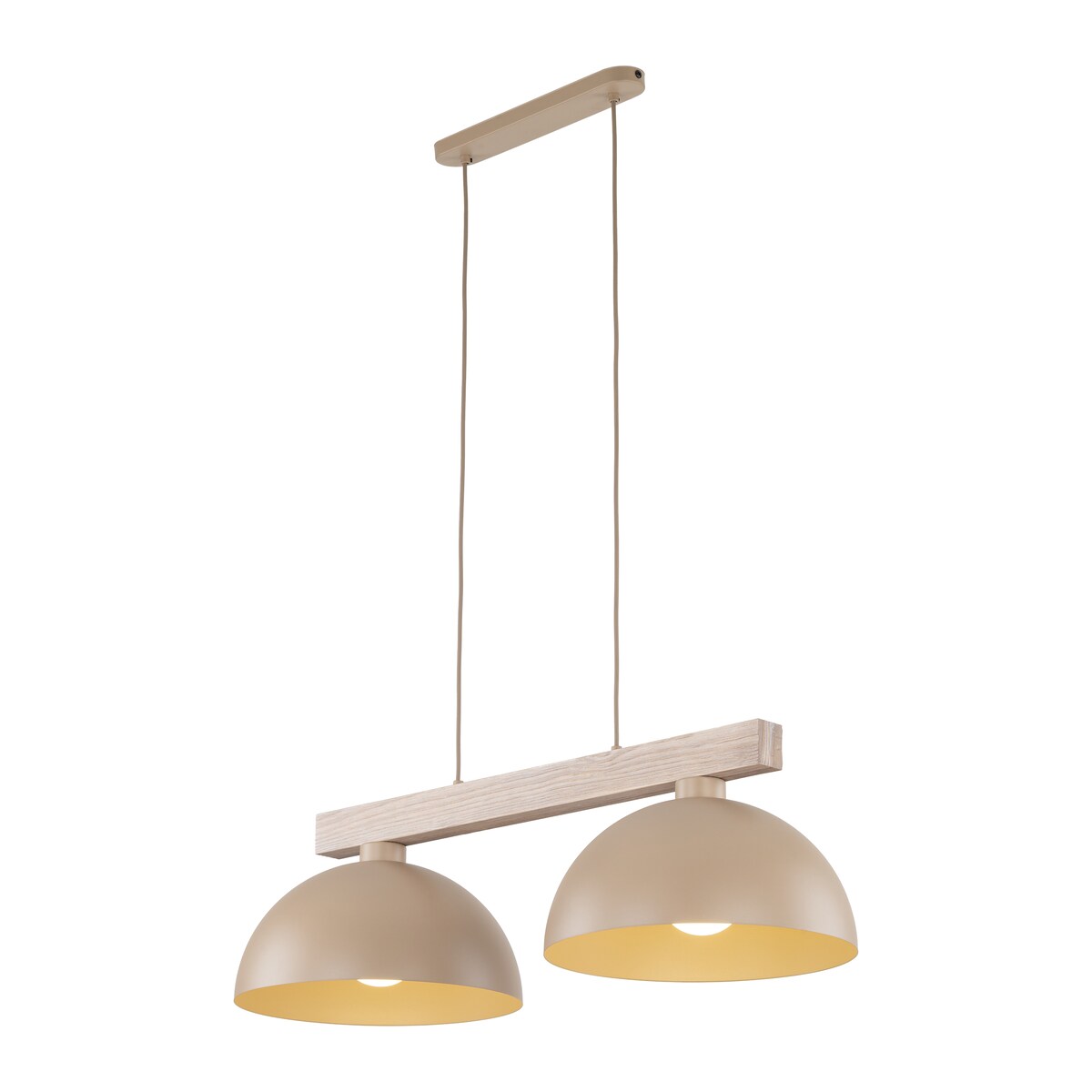 Lampa wisząca podwójna TK Lighting OSLO SABIA beżowa 2xE27 regulowana wysokość 120 cm do salonu nad stół