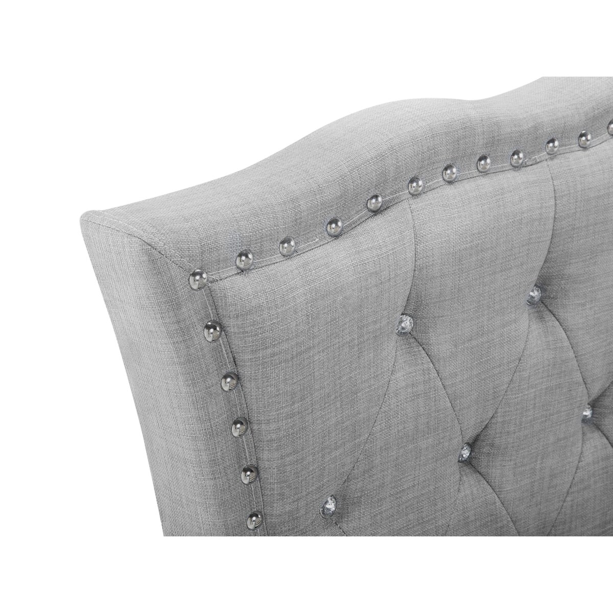 Łóżko tapicerowane 90 x 200 cm szare METZ