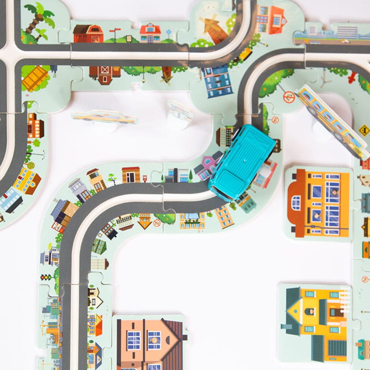 Droga - tor dla samochodów Miasto - Puzzle 44 elementy