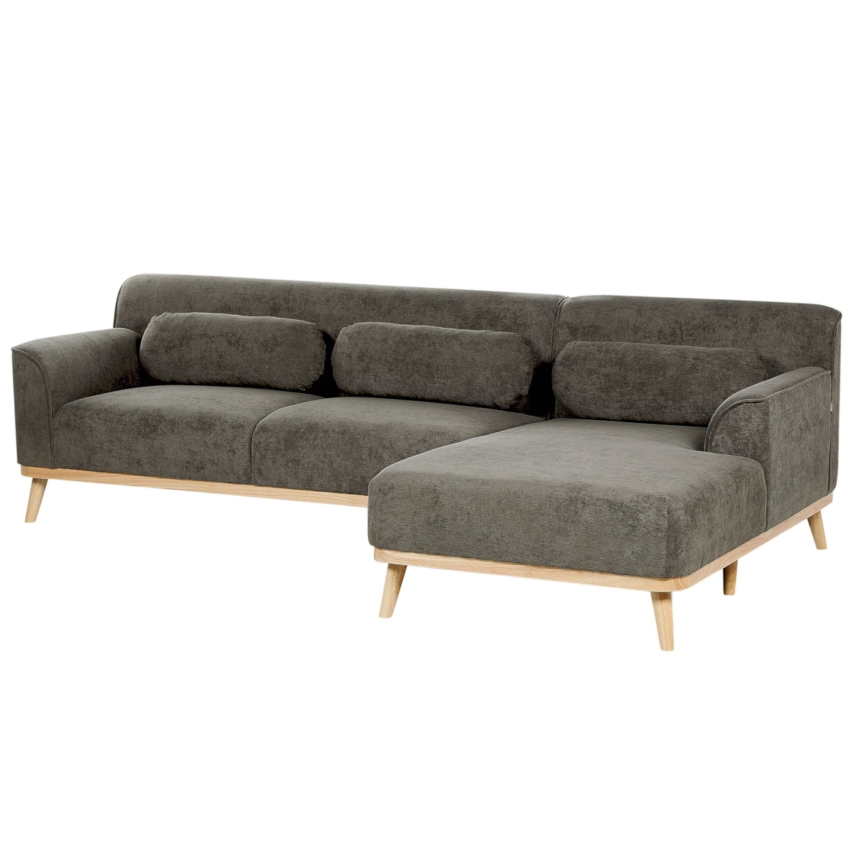 Narożnik sztruksowy lewostronny ciemnozielony SIMOS