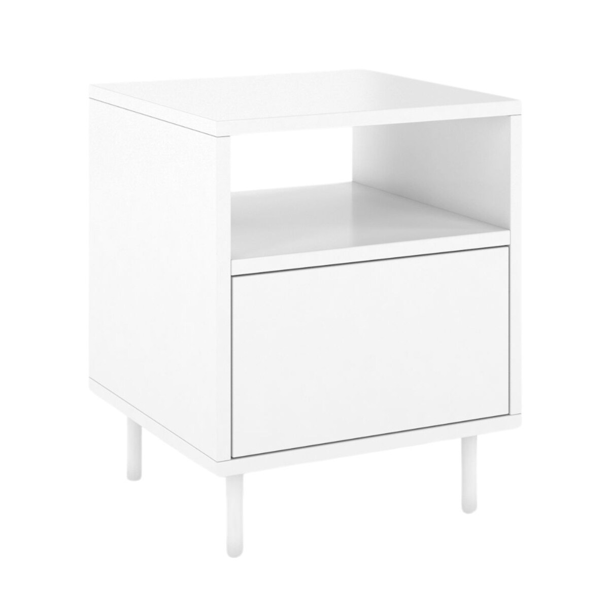Biała nowoczesna szafka nocna Dancan MIRKA