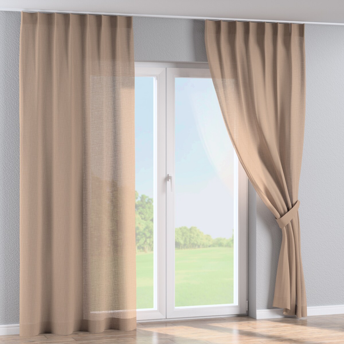 Zasłona na haczykach flex pojedynczych 130x245 herbaciany