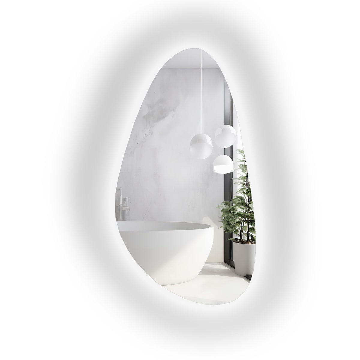 Lustro o nieregularnym kształcie z podświetleniem - SYDERYT LED