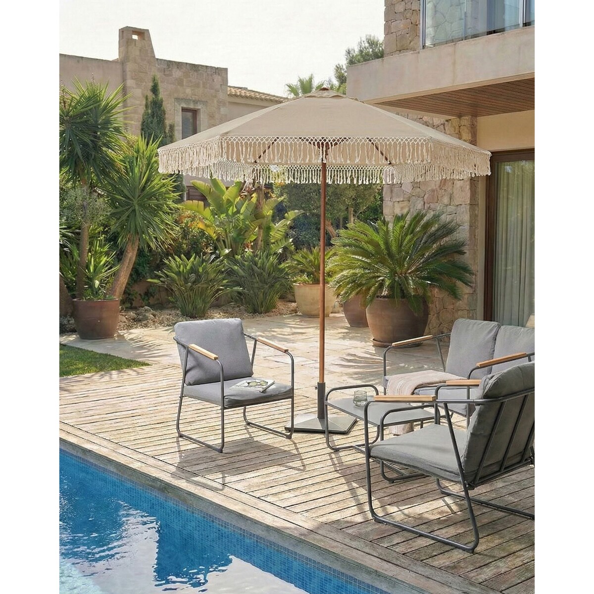 Parasol ogrodowy 258 cm MURASA Beżowy