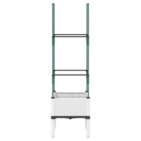 vidaXL Donica ogrodowa z kratką, biała, 40x40x142,5 cm, PP