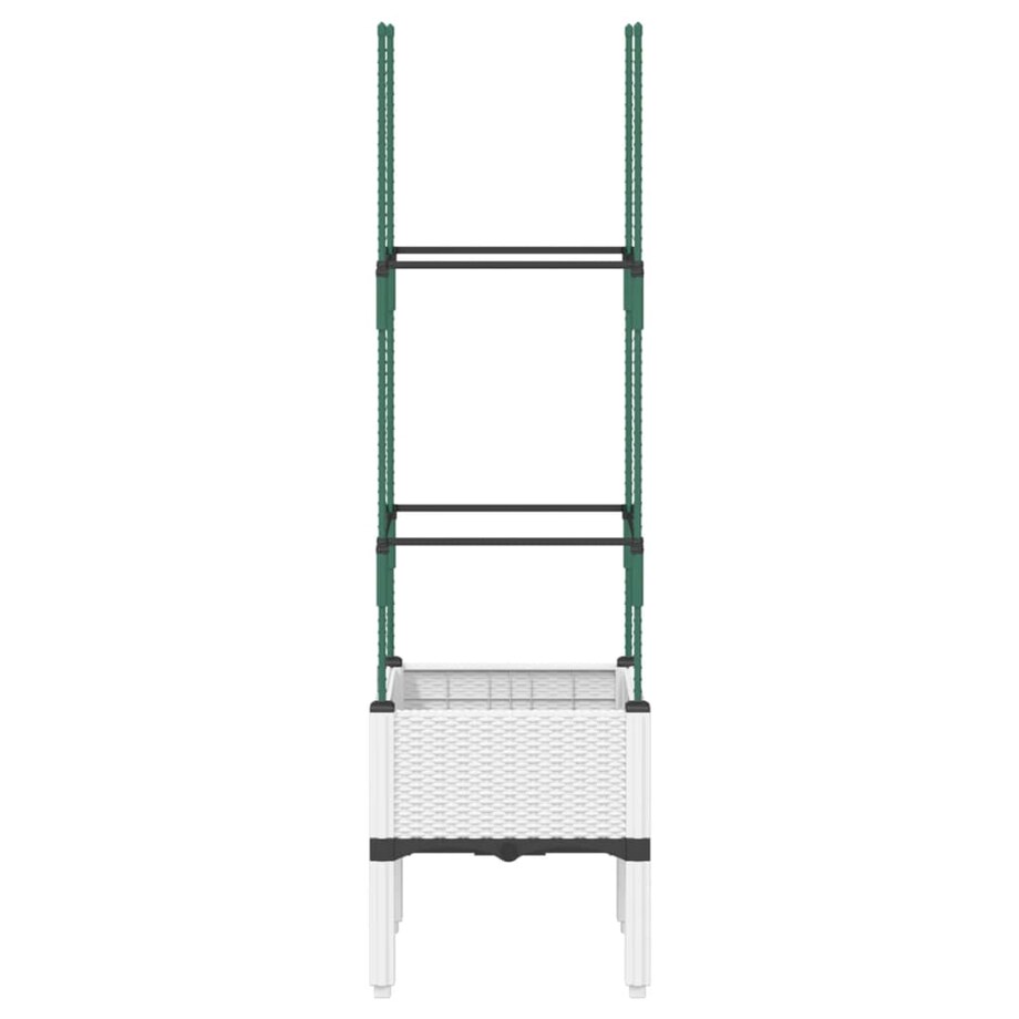 vidaXL Donica ogrodowa z kratką, biała, 40x40x142,5 cm, PP