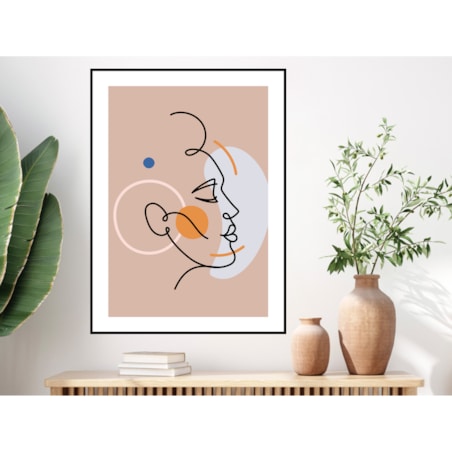 Poster Story, Plakat, Obraz - Kobiecy Profil w Konturach, wymiary 21 x 30 cm