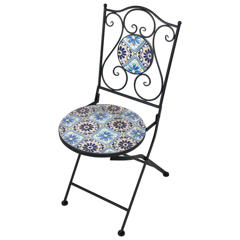 Zestaw 2 krzeseł ogrodowych AGGIUS Składane Metal Czarny