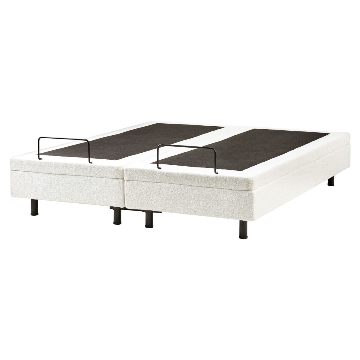 Łóżko regulowane bez zagłówka Boucle DUKE 160 x 200 cm Złamana biel