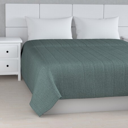 Narzuta pikowana w pasy 260x210 szary błękit szenil