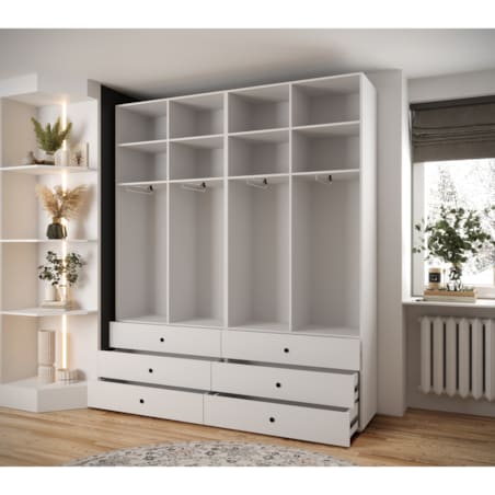 Garderoba wysoka do przedpokoju INOVA 2 Z16 biały+złoty