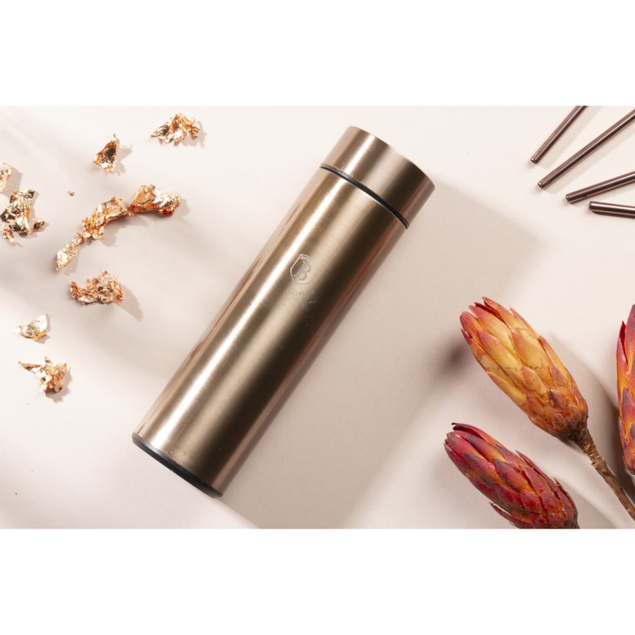 Inteligentny termos stalowy 0.45L z wskaźnikiem temperatury LED BERLINGER HAUS Rose Gold