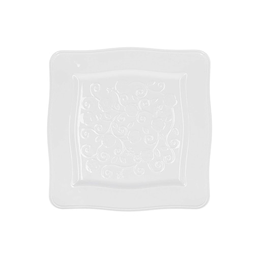 Zestaw 6 talerzy kwadratowych Florentina - Biały, 26.5 cm
