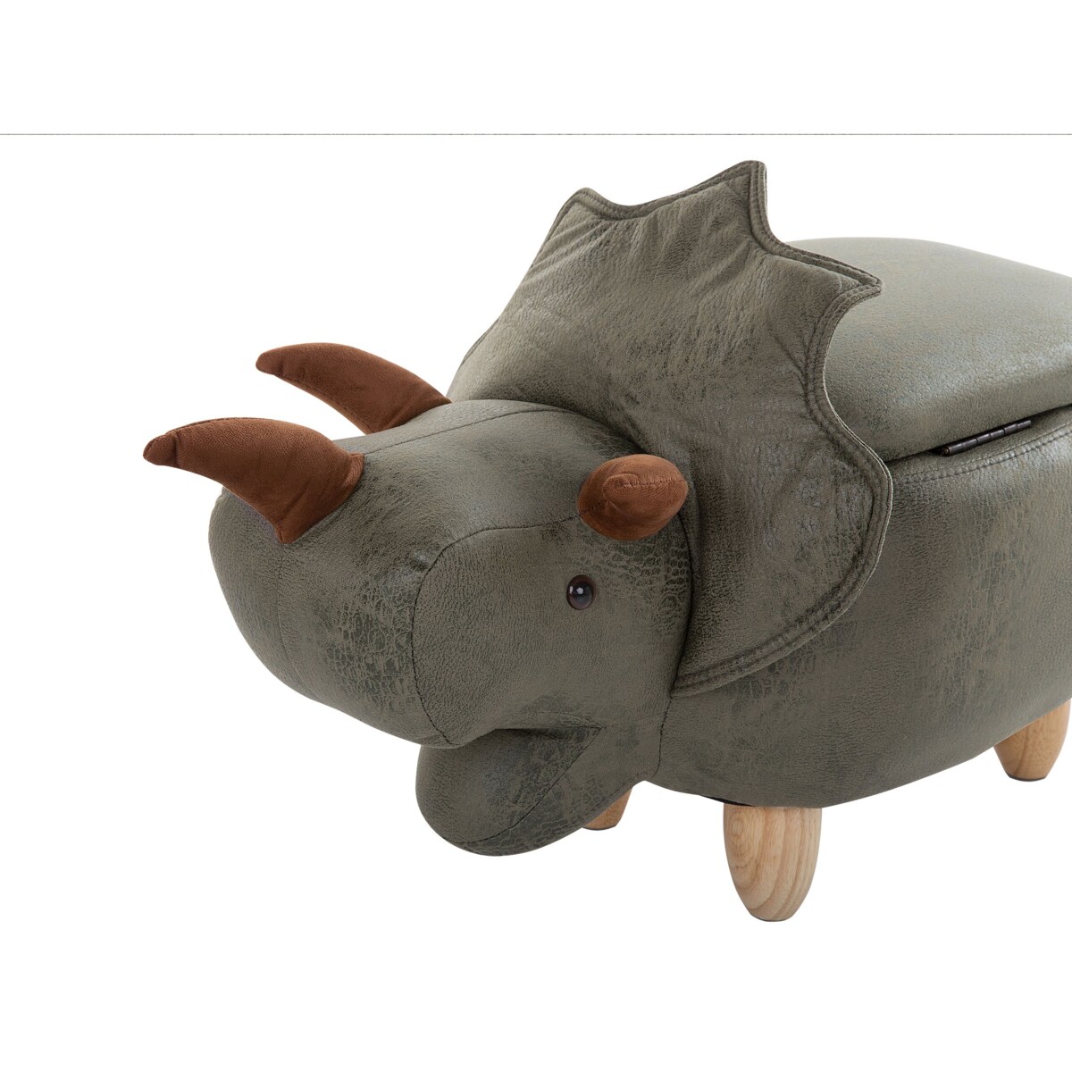 Pufa zwierzak ze schowkiem zielona TRICERATOPS